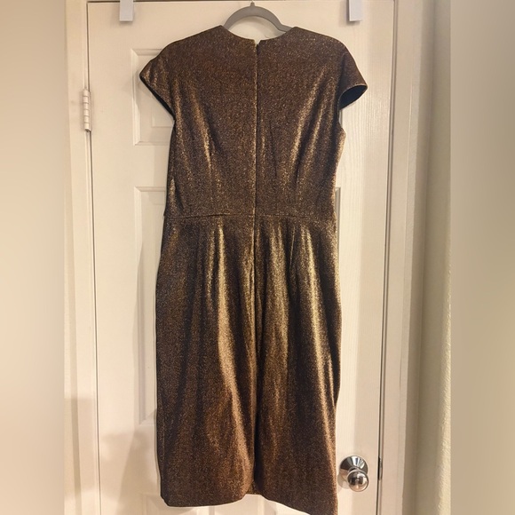 Like New Theia Ruched Metallic Dress size 14 - Picture 4 of 4